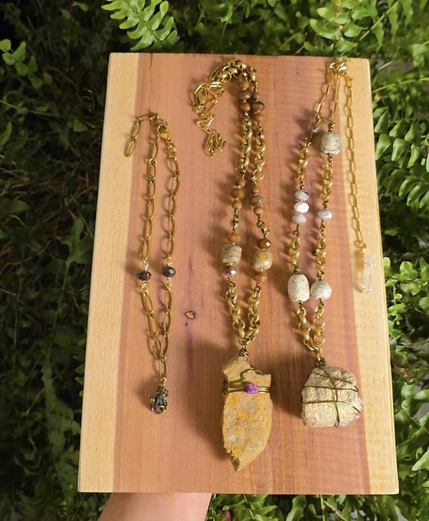 Triceratops Frill & Fossil necklace