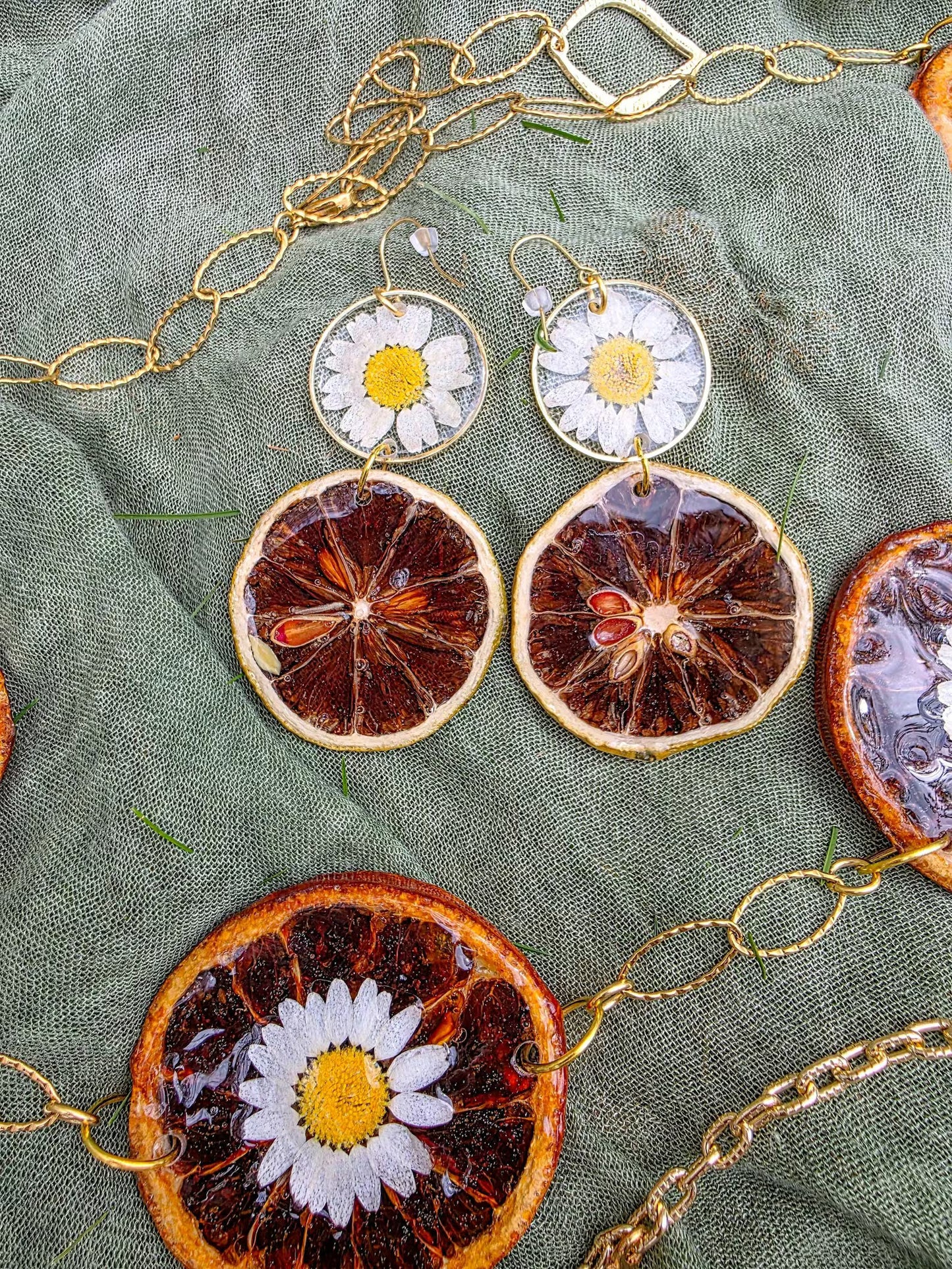 Citrus Daisy Earrings