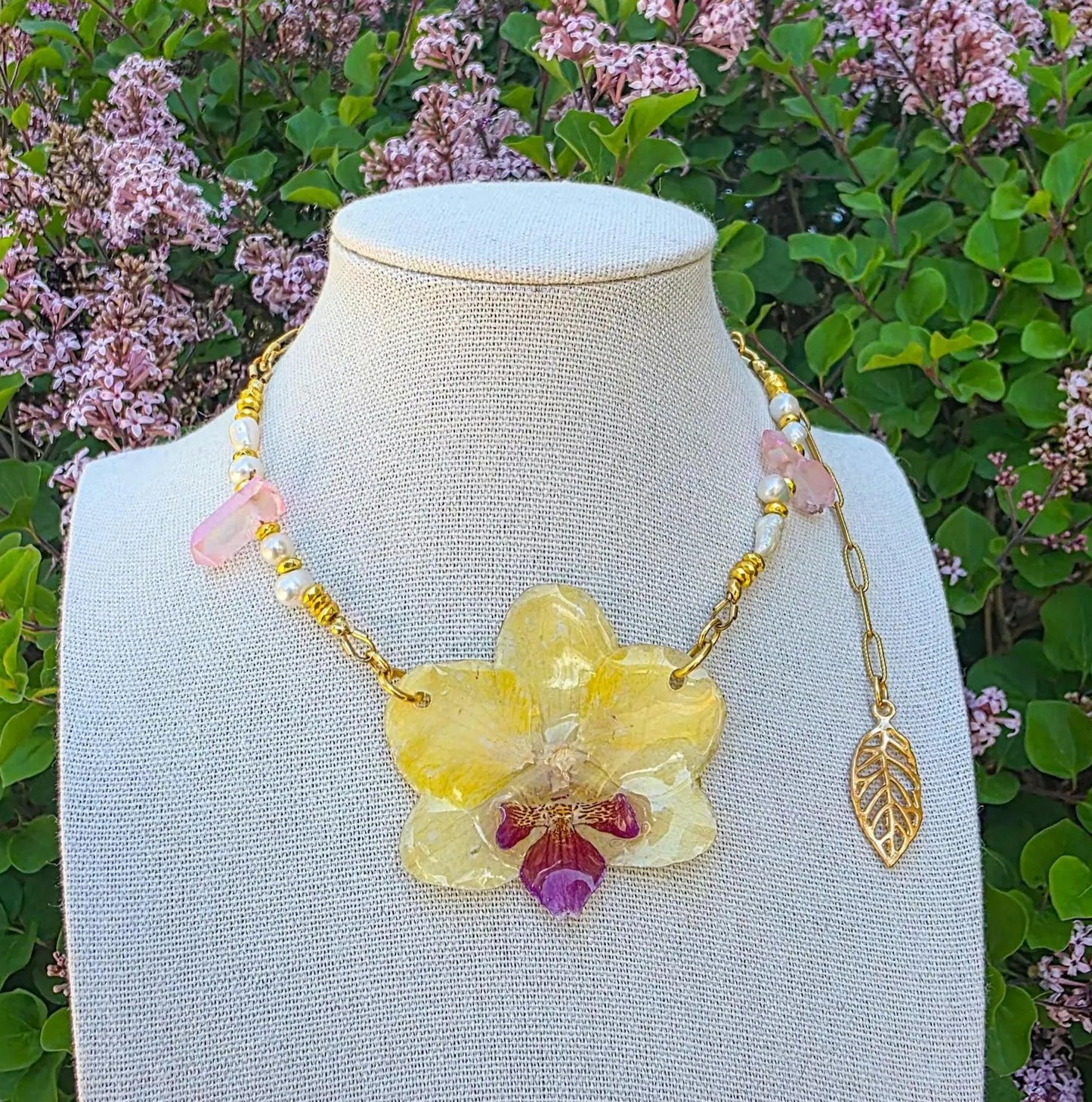 Yellow Orchid Necklace