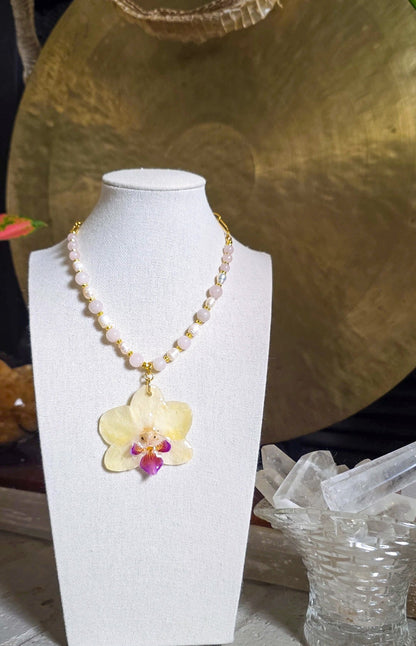 Orchid Aura - Rose Quartz necklace