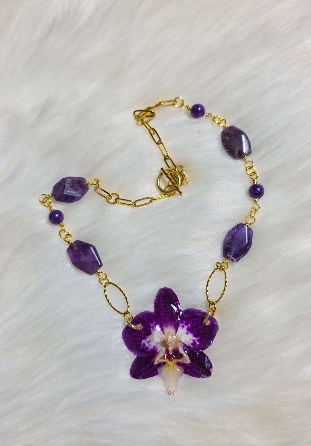Amethyst Orchid necklace