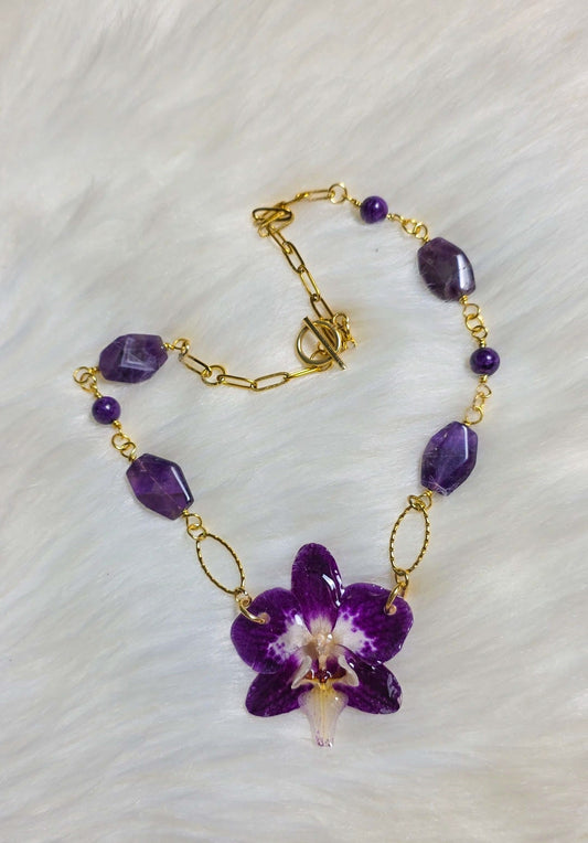 Amethyst Orchid necklace